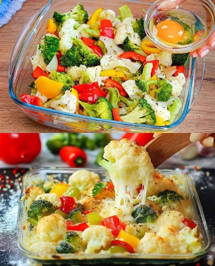 formato di broccoli e cavolfiori al formaggio