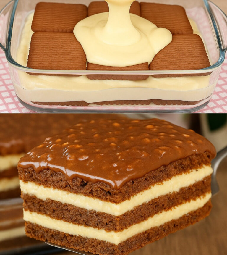 Torta di Biscotti con Crema e Cioccolato (senza cottura)