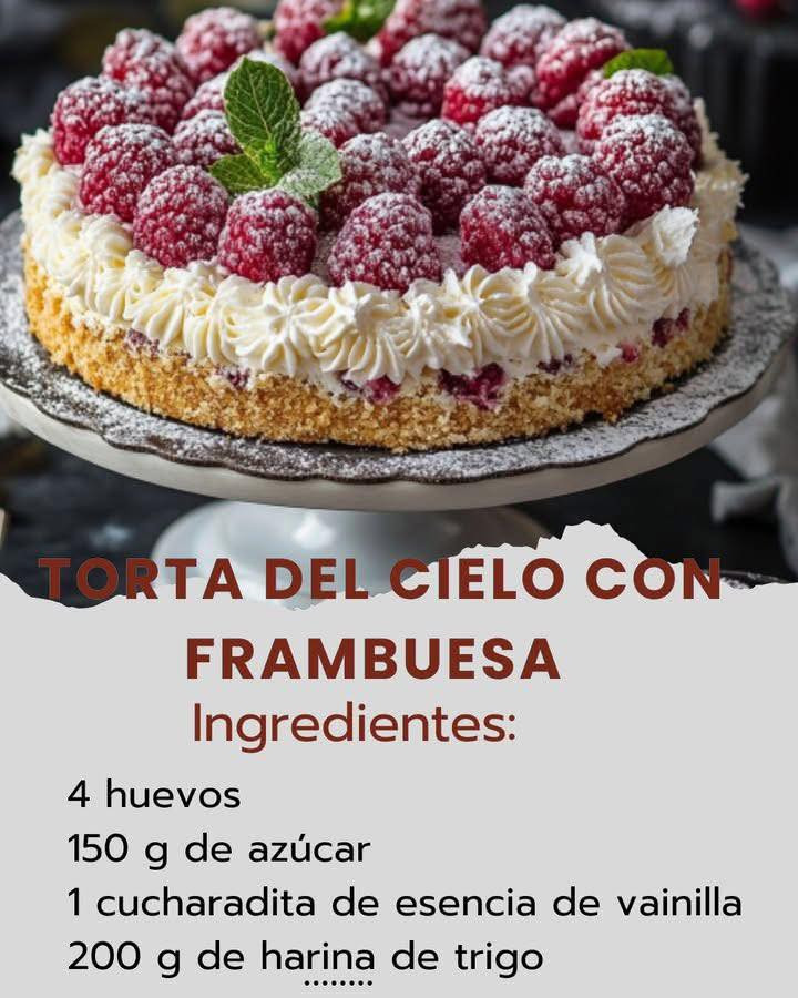 Receta De Torta Del Cielo Con Frambuesa