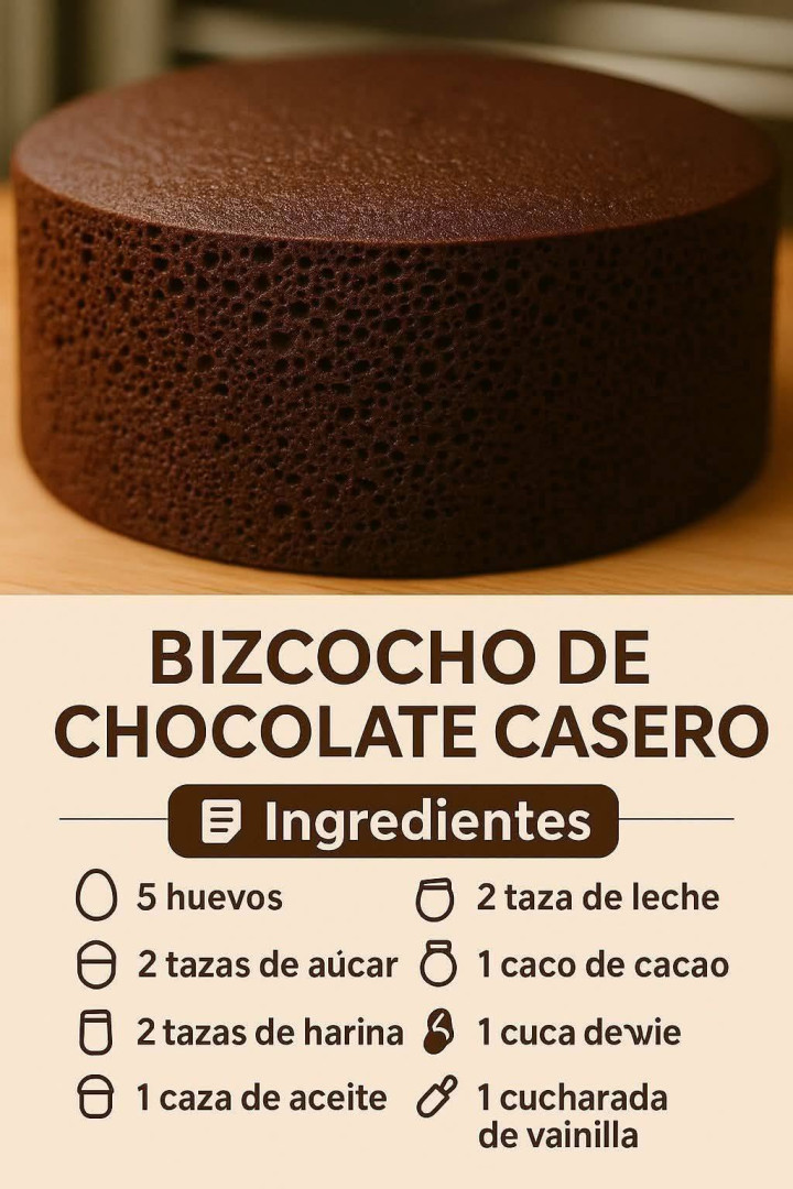 BIZCOCHO DE CHOCOLATE CASERO