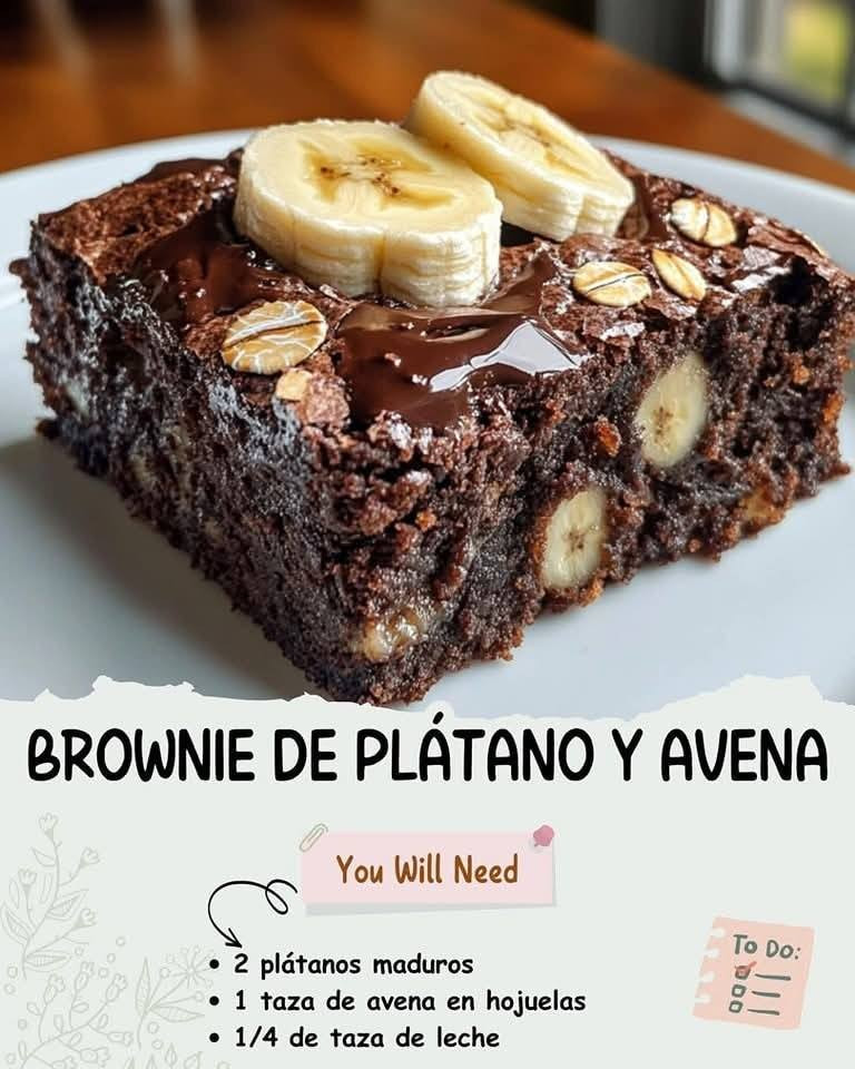 Brownie de Plátano y Avena: