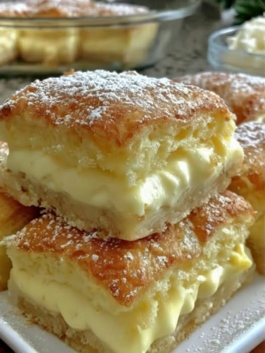 Quadrotti di crema pasticcera alla vaniglia