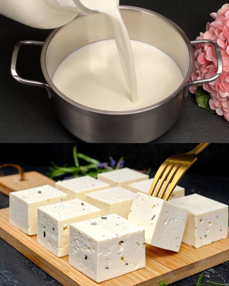 Formaggio fresco fatto in casa con insalata di verdure