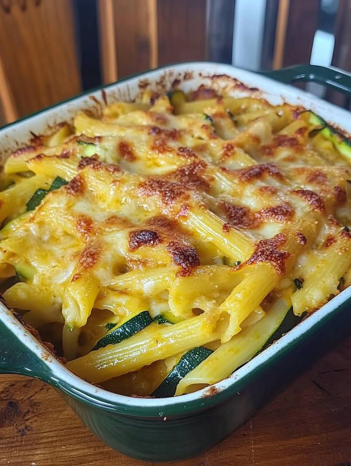 Riso a forno: Penne al forno con zucchine, speck e zafferano!