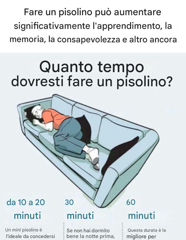 Fare un pisolino può aumentare significativamente l'apprendimento, la memoria, la consapevolezza e altro ancora