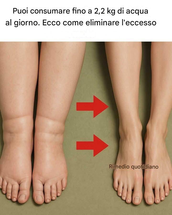 Puoi consumare fino a 2,2 kg di acqua al giorno. Ecco come eliminare l'eccesso.