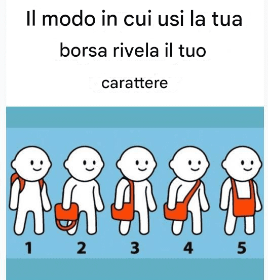 Il modo in cui usi la tua borsa fornisce indizi sul tuo personaggio