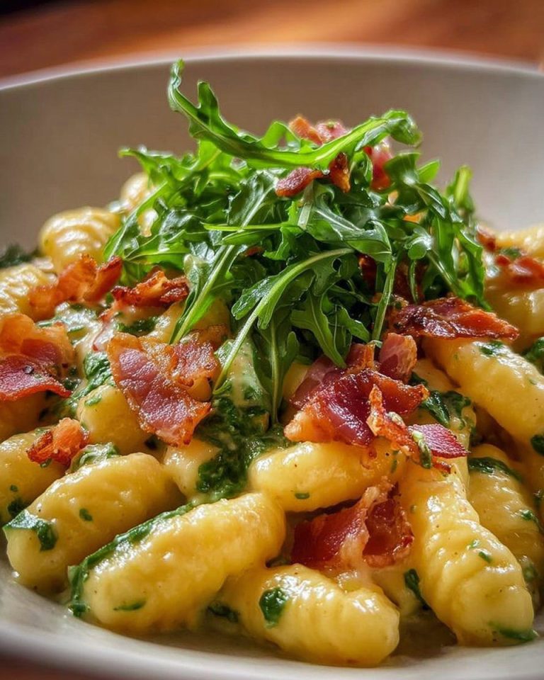 Cavatelli con Speck, Rucola e Crema di Patate