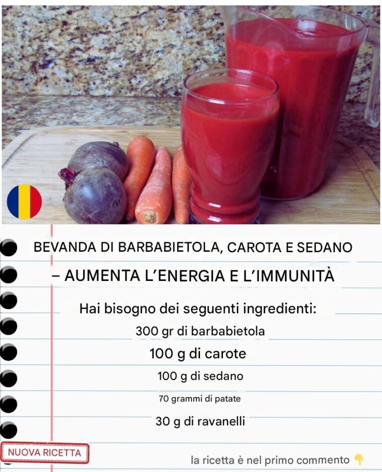 Bevanda con barbabietole, carote, sedano: aumenta l'energia, riduce il rischio di influenza e raffreddore, migliora la qualità del sonno.