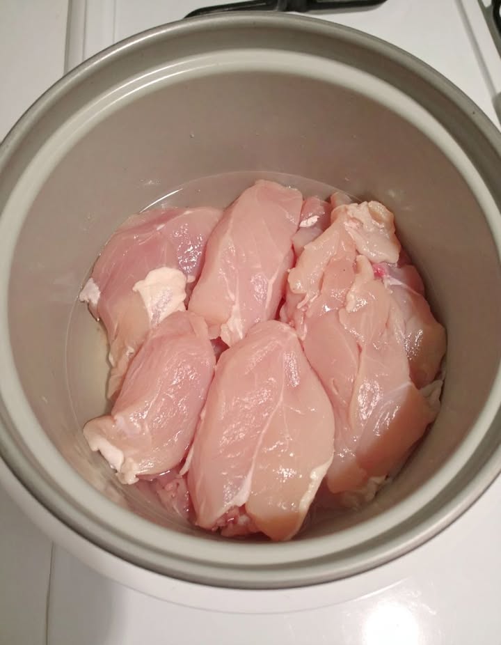 Metti il ​​pollo nella pentola a cottura lenta. Solo 2 ingredienti per questo sapore incredibile.