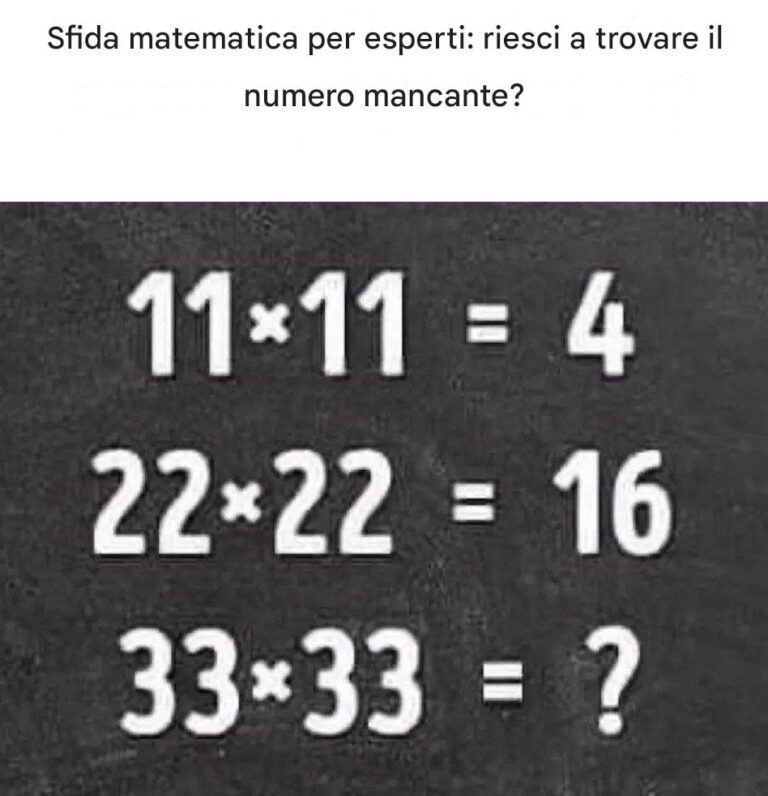 Sfida matematica per esperti: riesci a trovare il numero mancante?