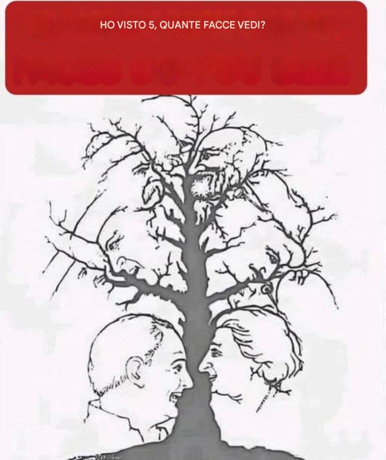 Solo poche persone riescono a trovare tutti i volti nascosti in questo albero: sei uno di loro?